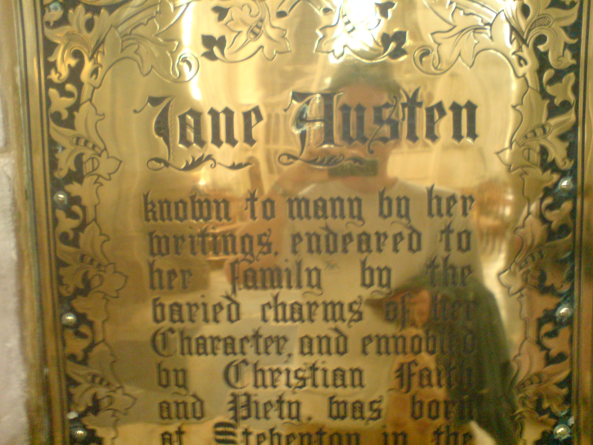 Sépulture de Jane Austen à la cathédrale de Winchester