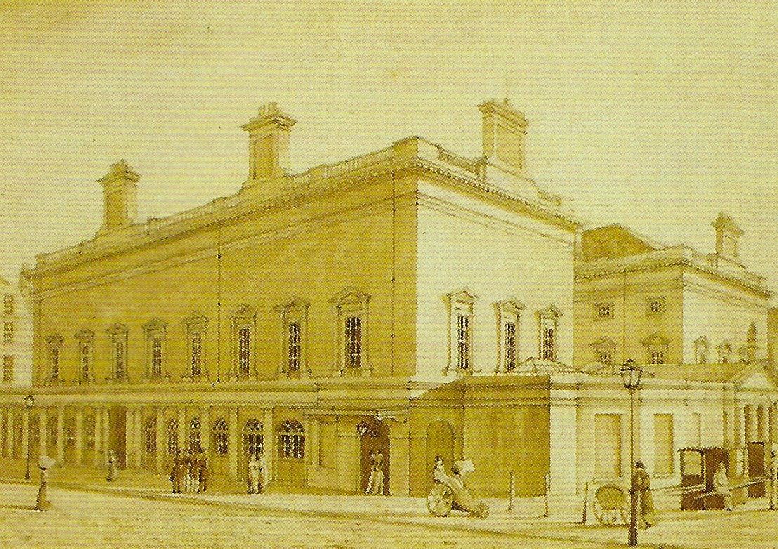 The Assembly Rooms dessin de Robert Woodruffe, 1828.
